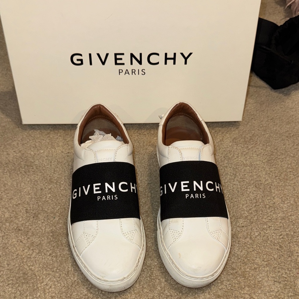 Givenchy White and Black Logo Sneakers
